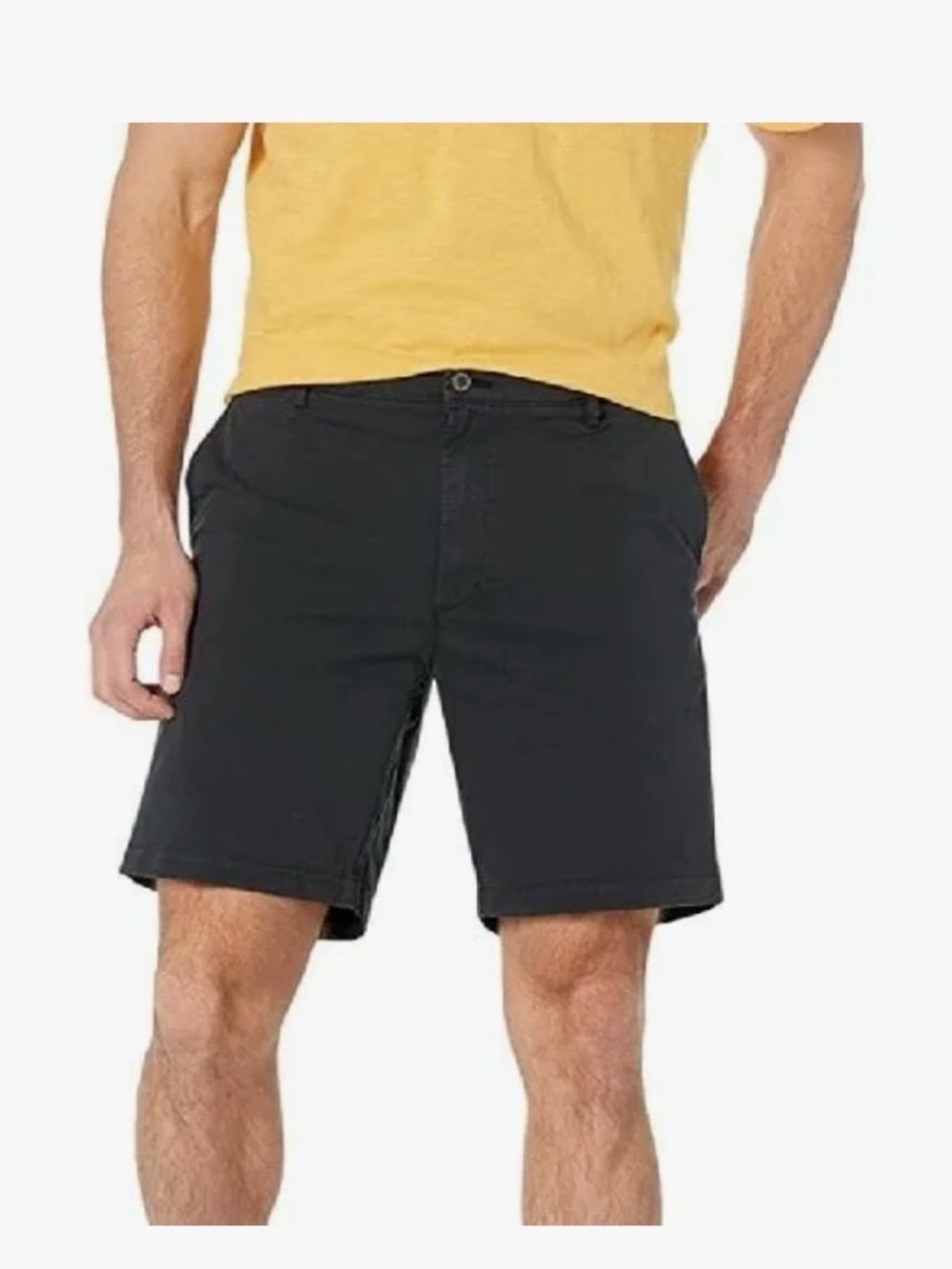 Goodthreads Men's Slim-Fit 7" Flat-Front Comfort Stretch Chino Short, Black, 36